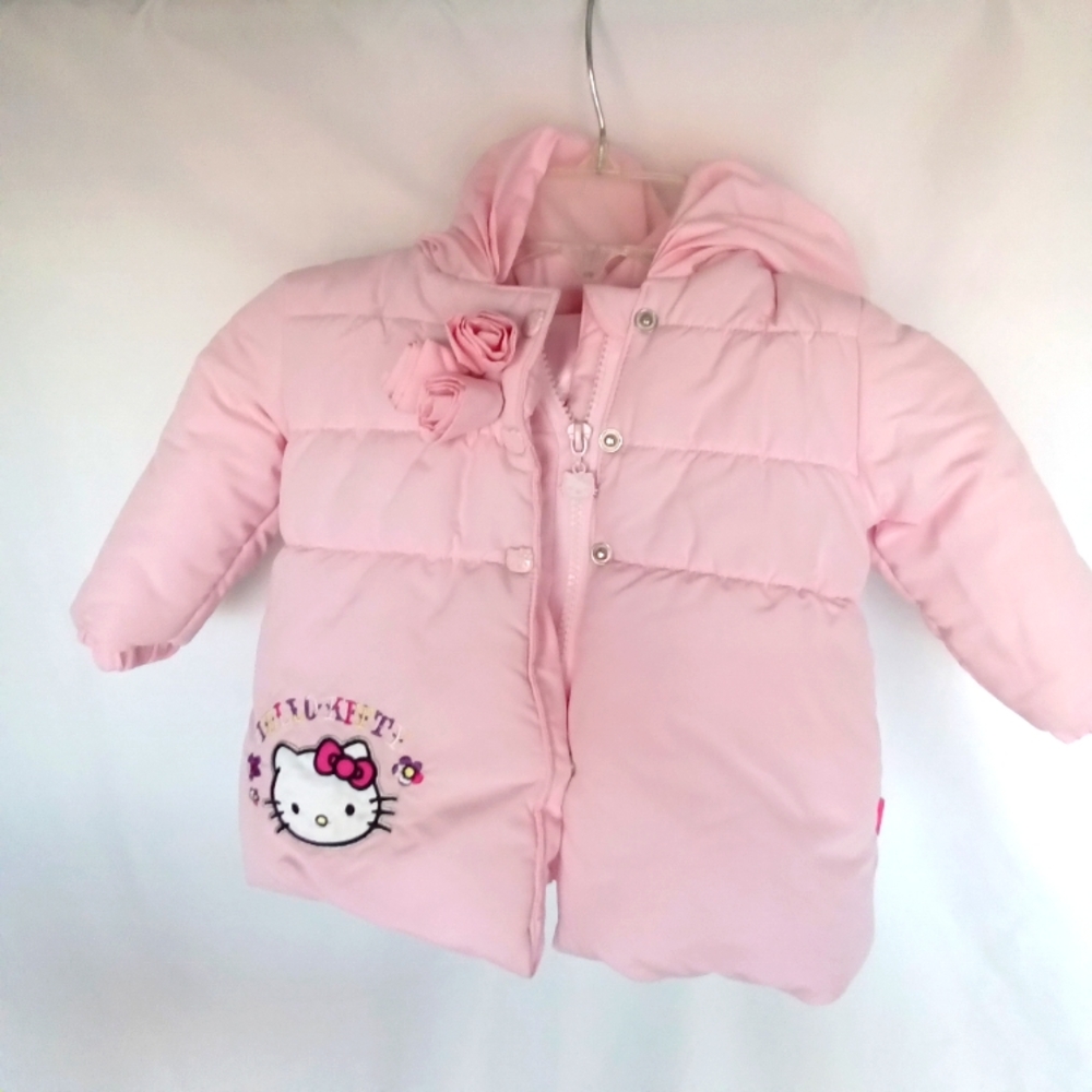 Hello Kitty Pink Hooded Zip-up Jacket Size 12M